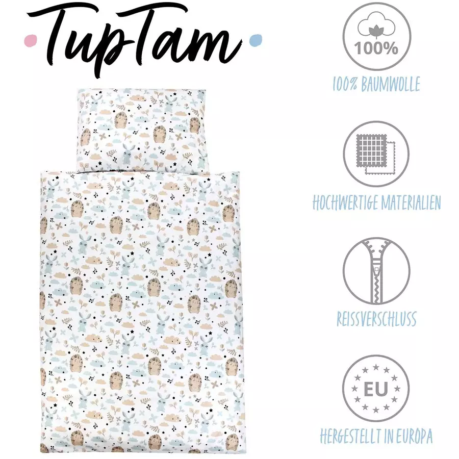 TupTam Kinder Bettwäsche Set 2-tlg blaubeige
