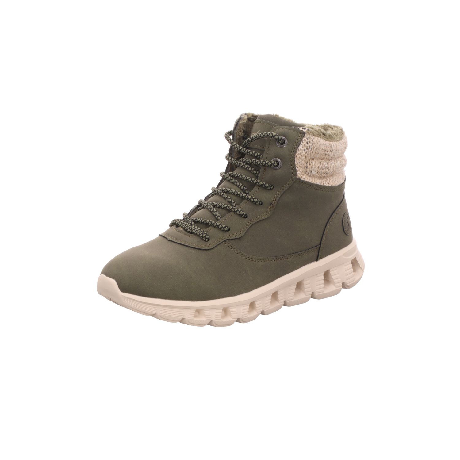 Scarbella Damen-Schnürstiefelette gefüttert Khaki-Oliv-Grün