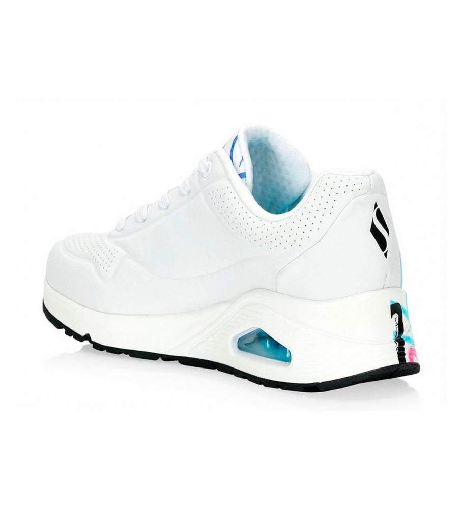 Tênis Skechers Uno, multicolorido, branco