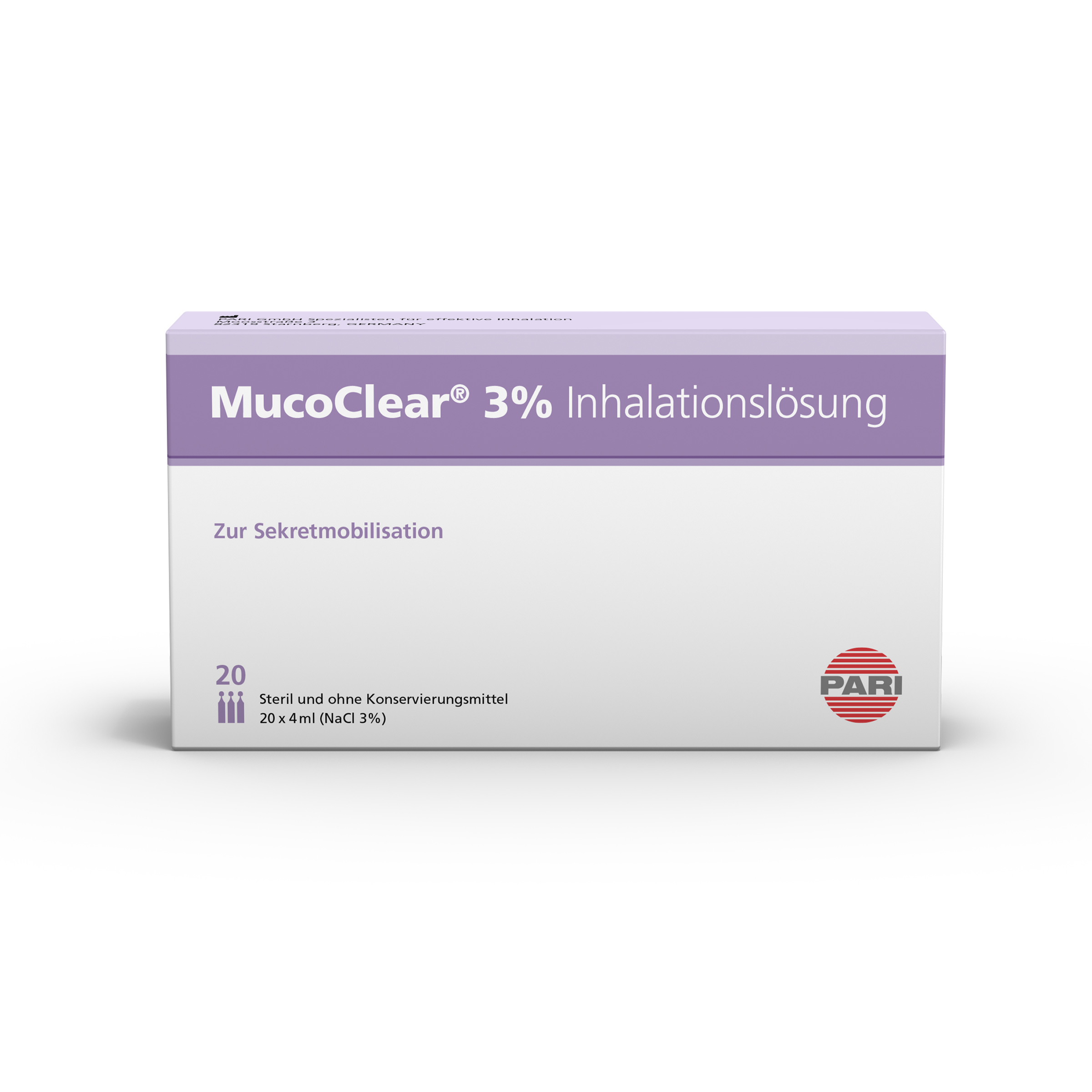 PARI MucoClear NaCl 3 %<br>20 × 4 ml, Ampulle, Lösung zur Inhalation, hyperton