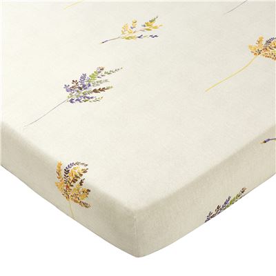 Linge de lit percale feuilles et bouquets - BECQUET CRÉATION
