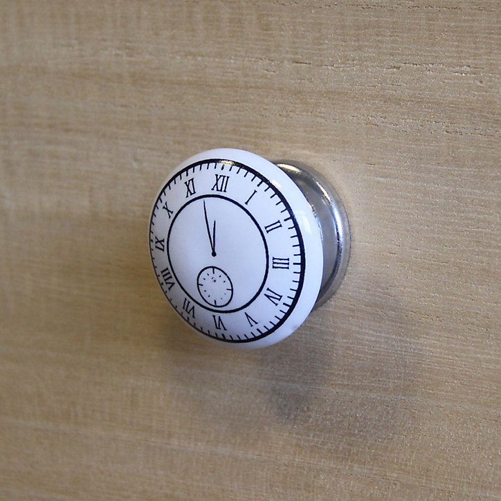 Bouton de meuble arrondi GoodHome Porcelaine Vras blanc Ø4.1cm x p.2.7cm
