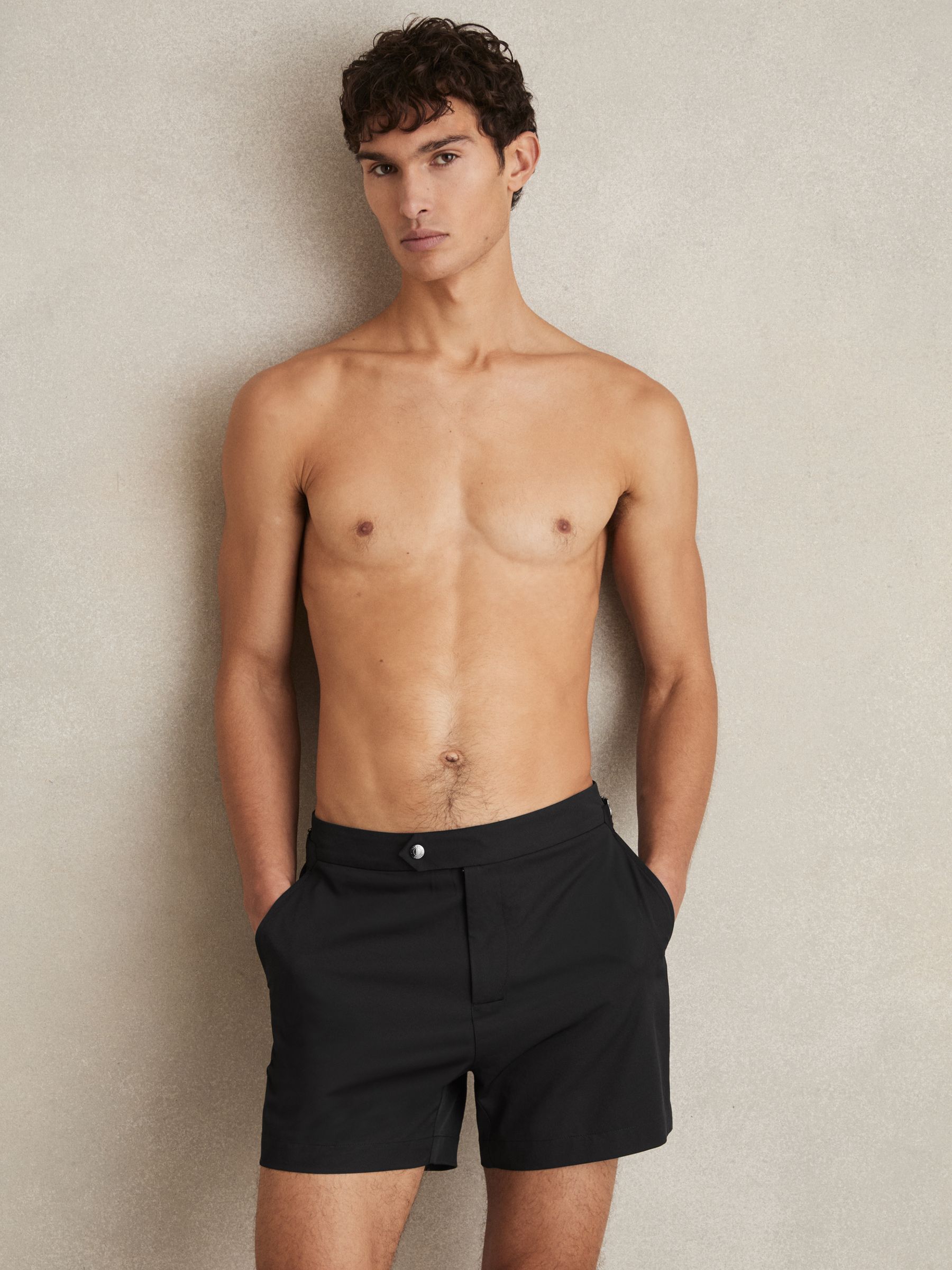 Zwart - Reiss Sun Side Adjuster zwemshort
