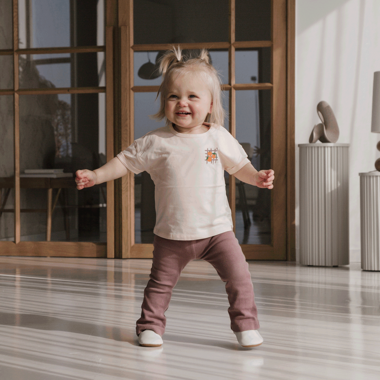 Shoesme wit BABY-PROOF® T-band schoentje Leer | Meisjes schoenen
