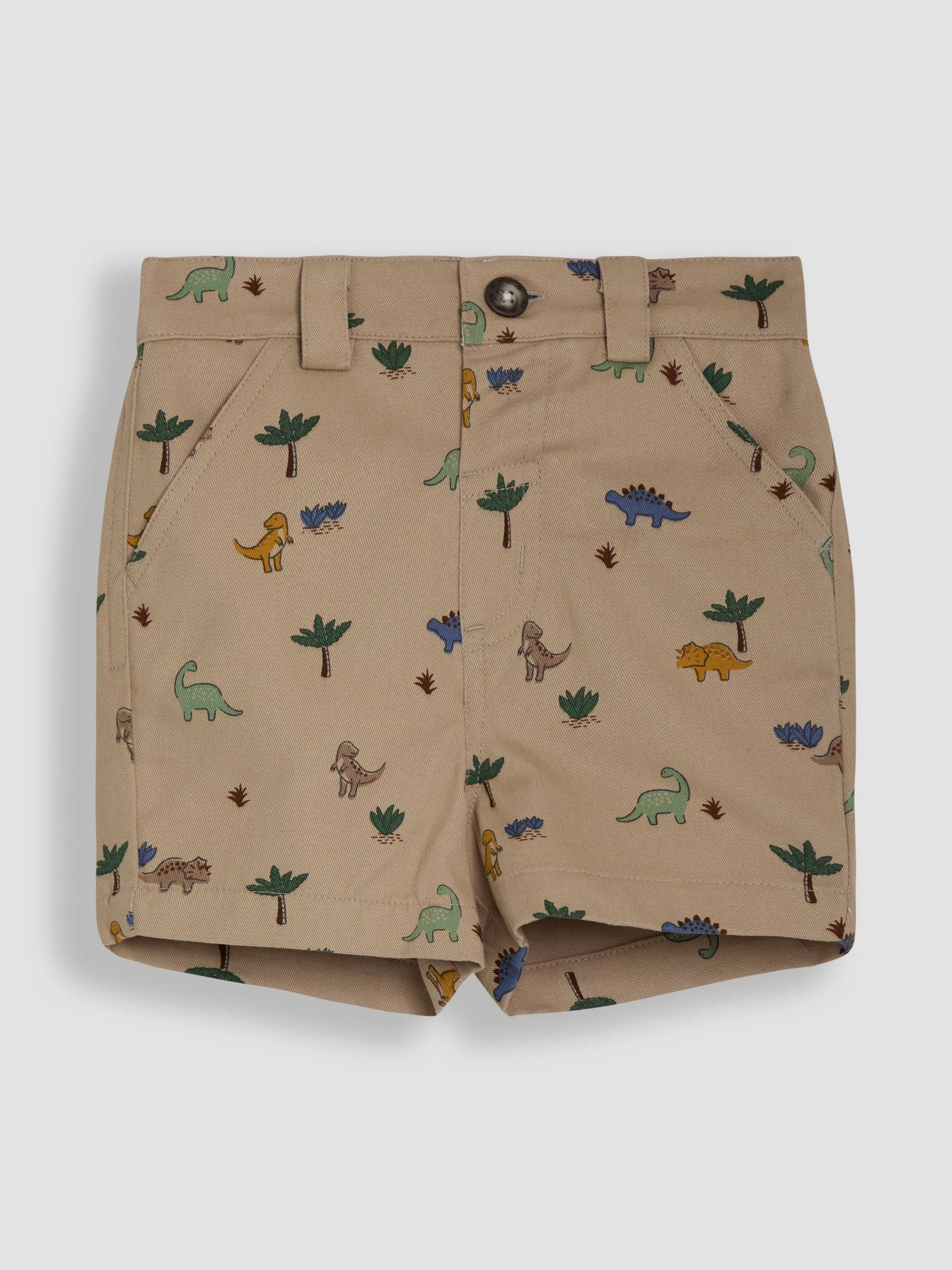 JoJo Maman Bébé Dino Print Twill Chino 100% Cotton Shorts