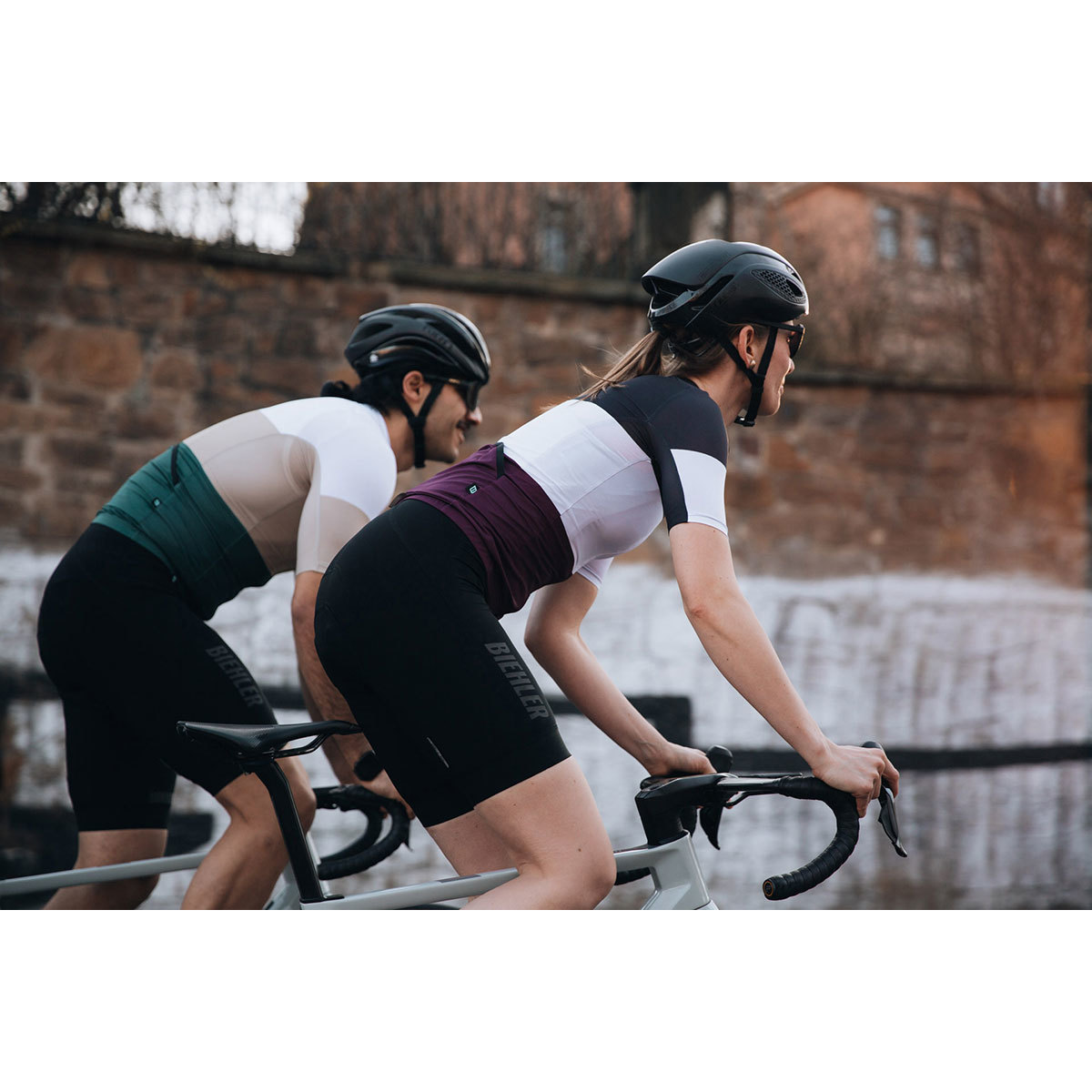 Biehler Supreme Revolt Fietsshirt Korte Mouwen Donkerrood/Wit Dames