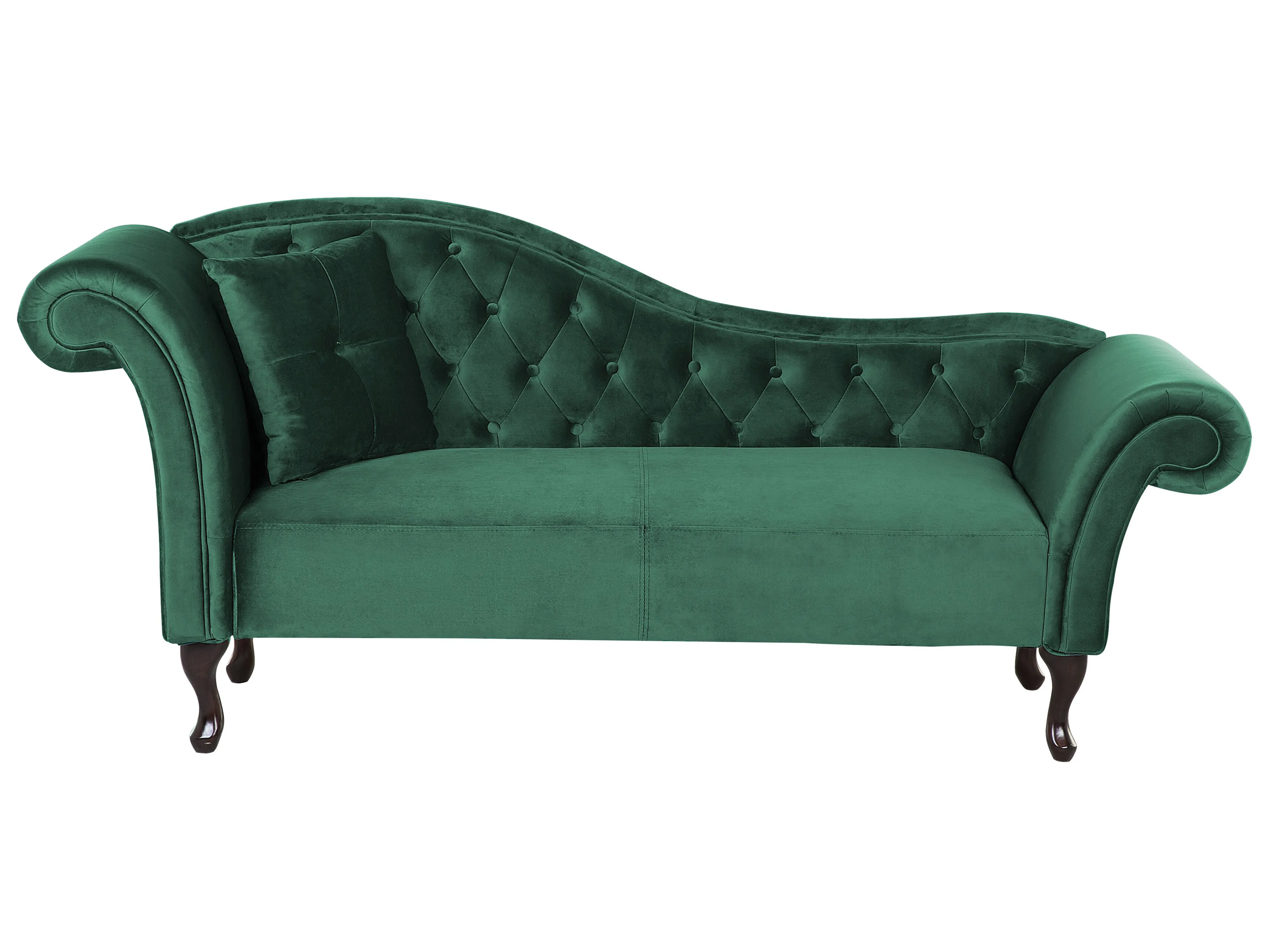 Linkszijdige chaise longue LATTES Fluweel Donkergroen