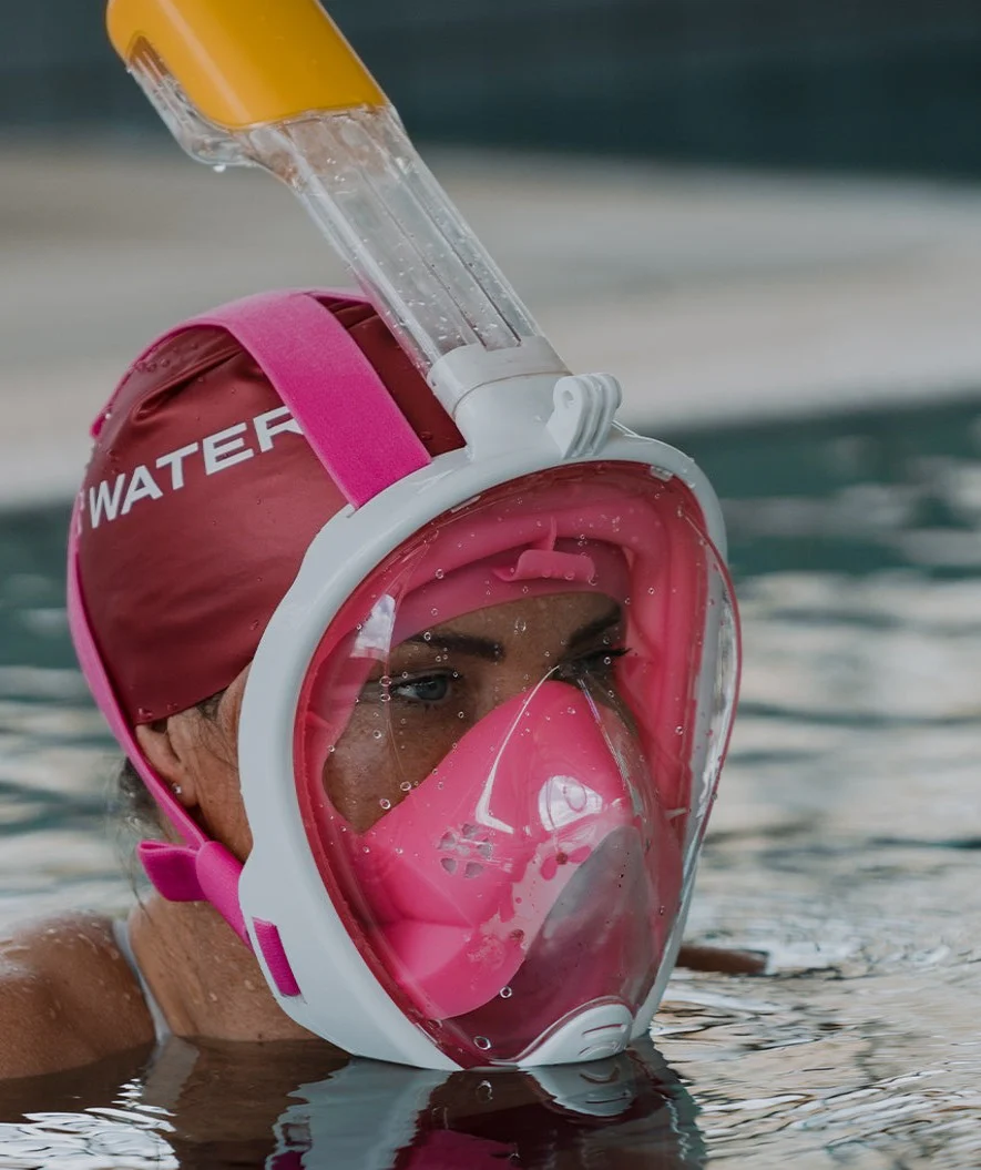 Watery fullface dykkermaske til voksne - Pink
