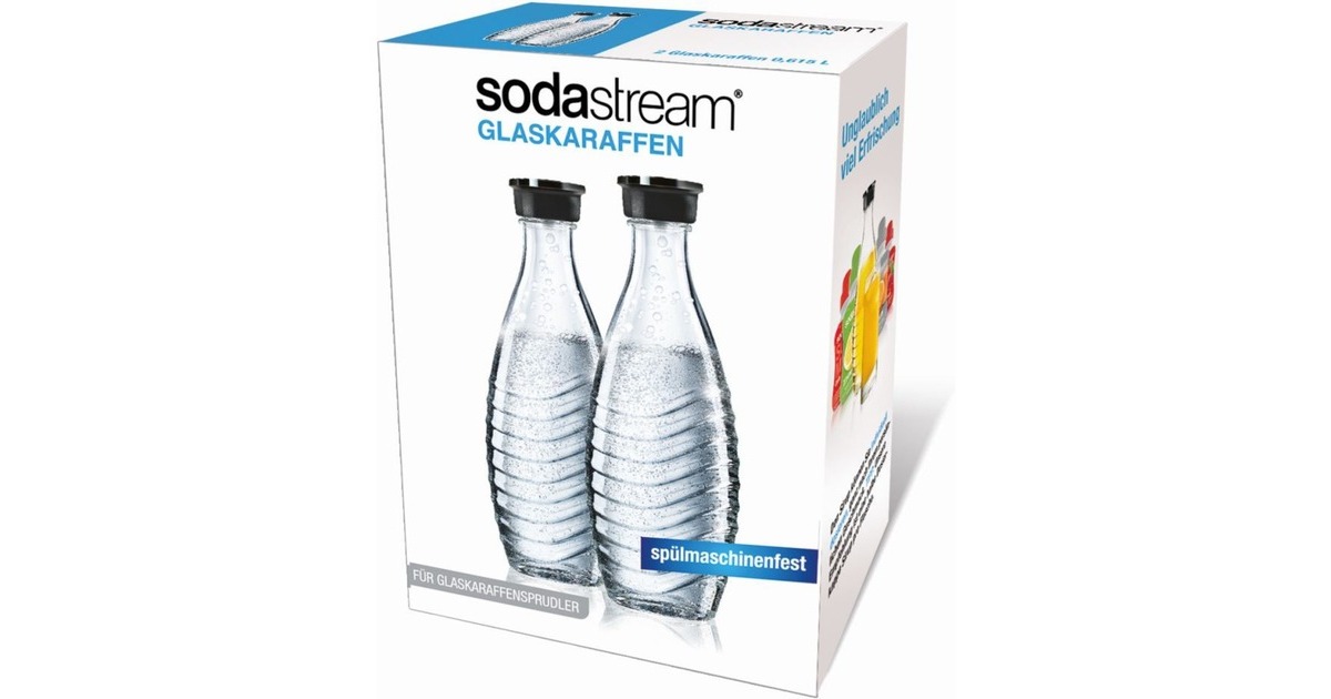 SodaStream1047200490 duopack kan  (Transparant/zwart, incl. 2 glazen karaffen)