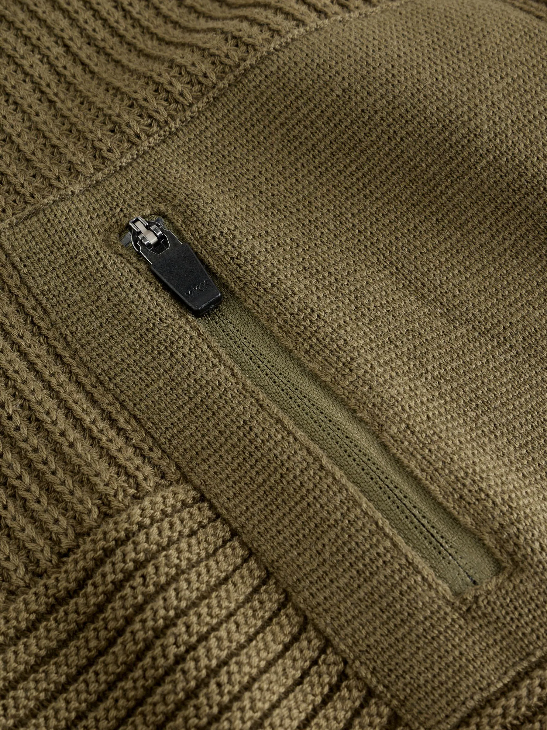 Kakigroen - Utility gebreide hoodie (3-16jr)