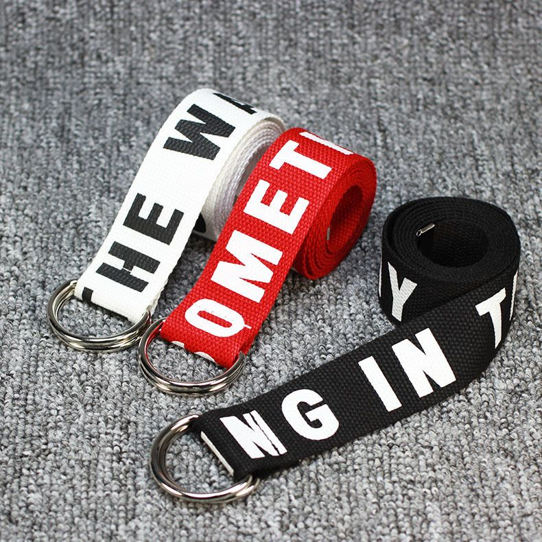 Rofuka - Lettering Holeless Canvas Belt
