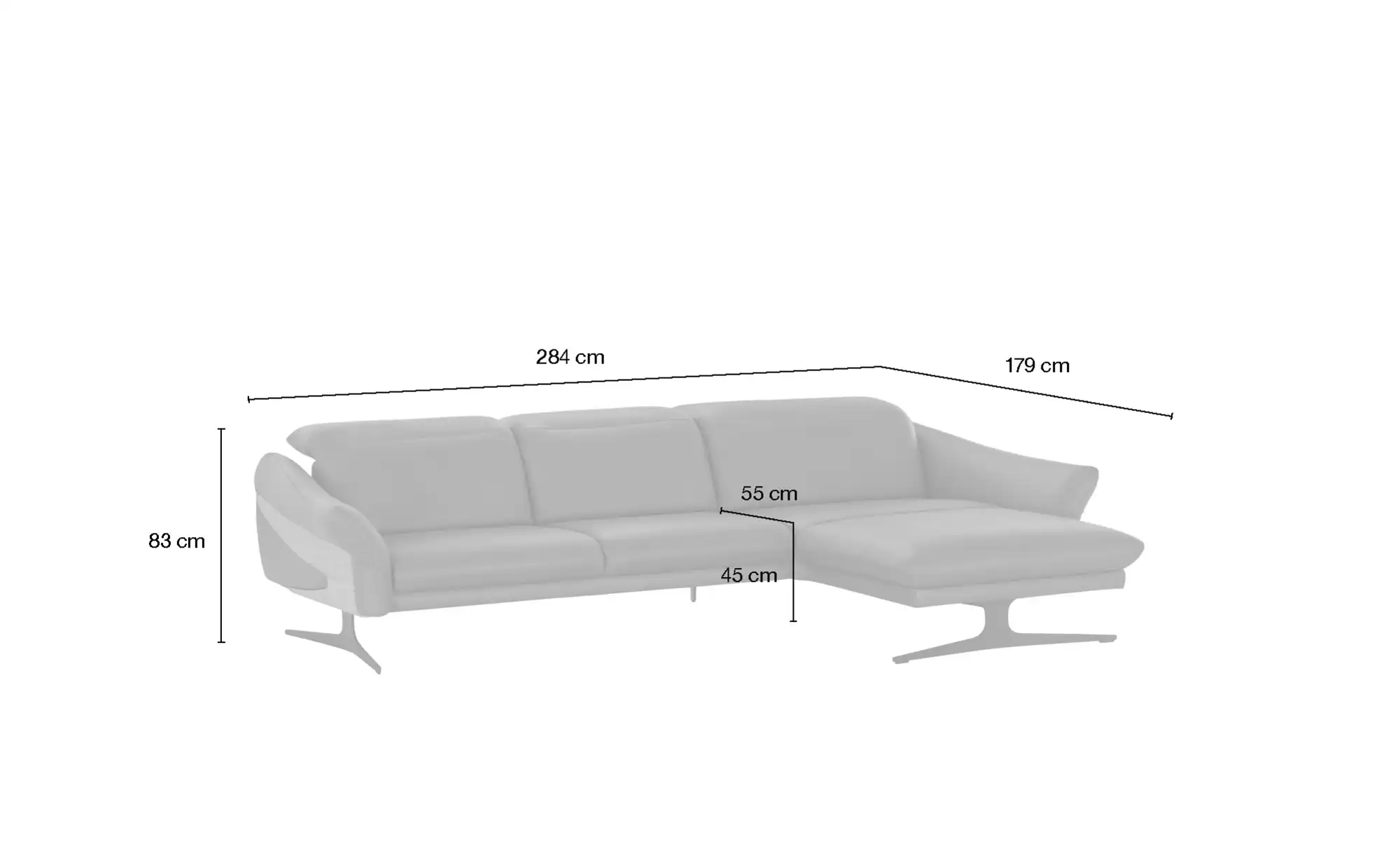 himolla Ecksofa aus Echtleder 1059