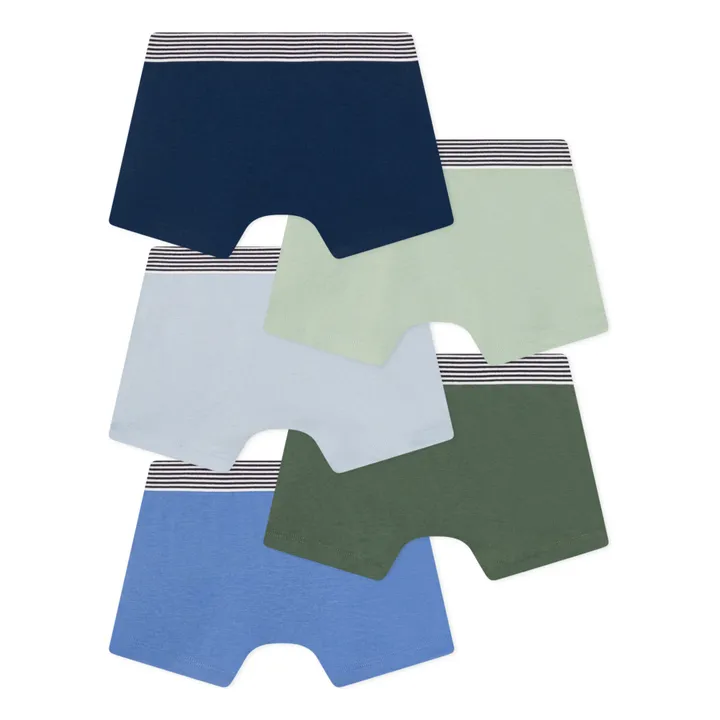 Petit Bateau Lot 5 Boxers Unis | Vert kaki