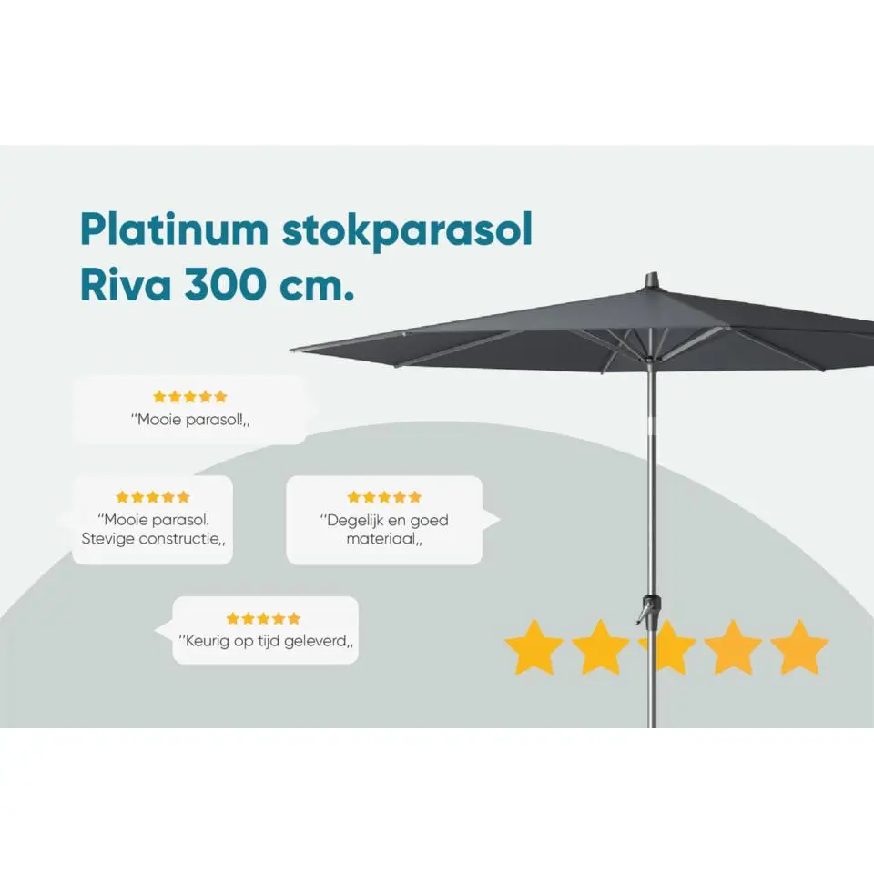 Platinum Riva parasol 3 m. antraciet