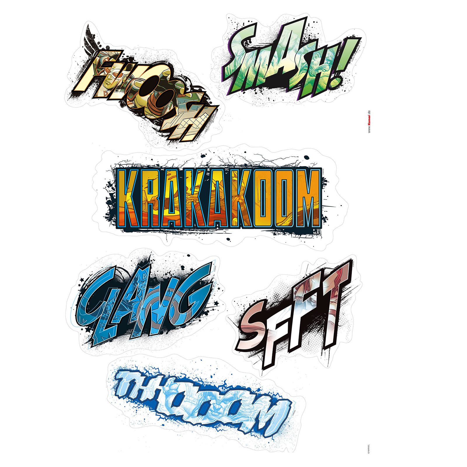 Wandtattoo AVENGERS SOUNDS - bunt - 50x70 cm