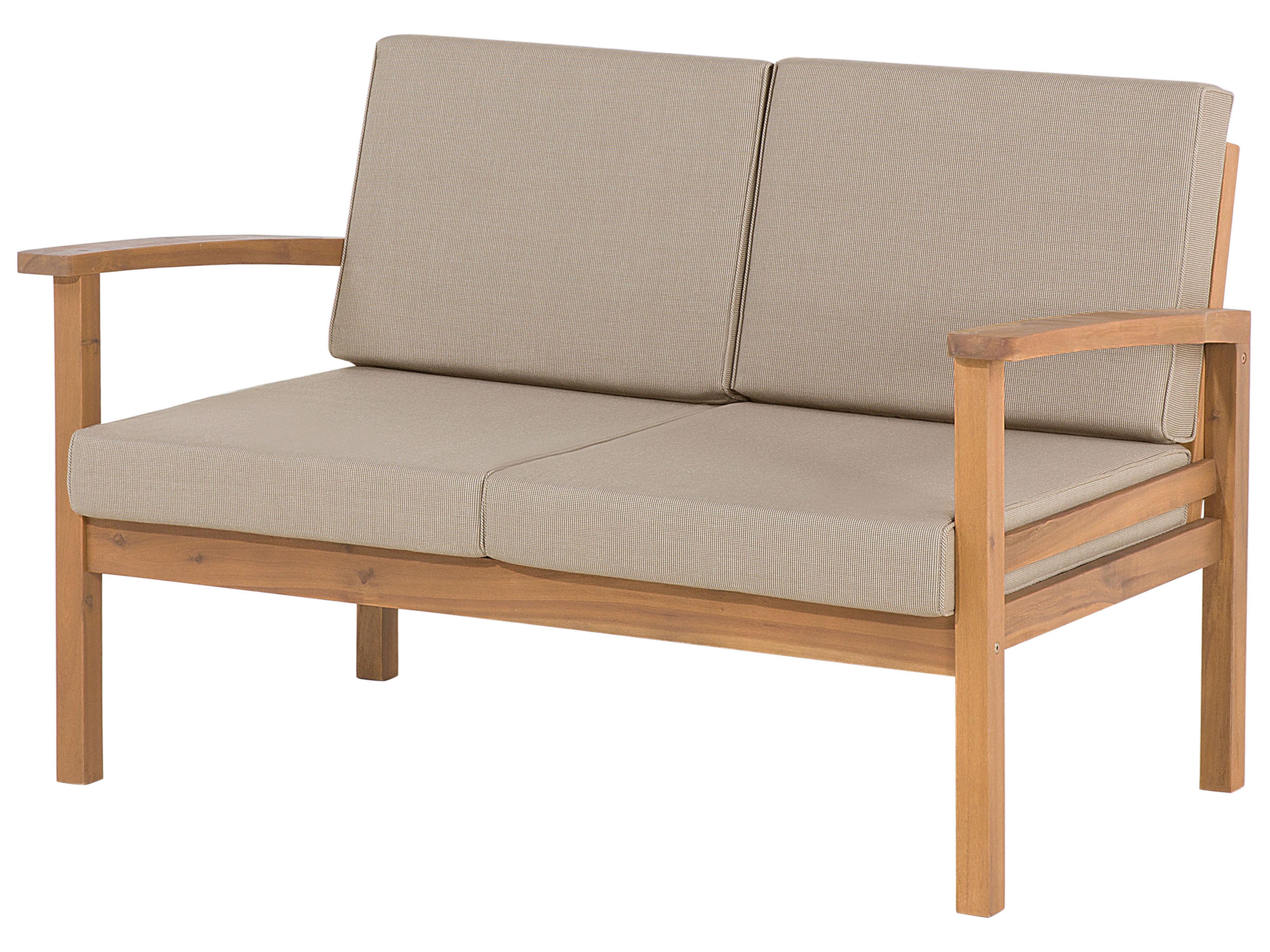 Loungeset met tafel en ottomaan 4-zits MANILA Acaciahout Lichtbruin