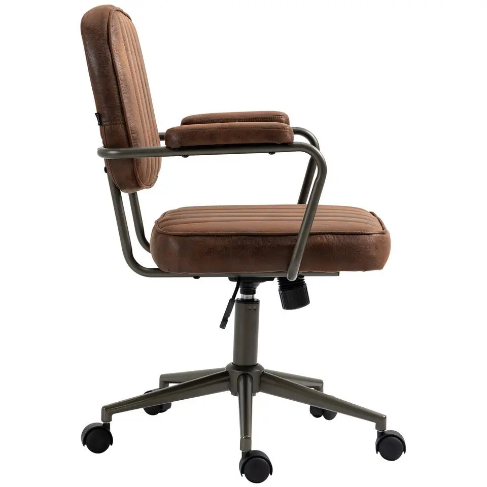 CLP Bureaustoel Natrona zwart Frame - Kunstleer - cognac