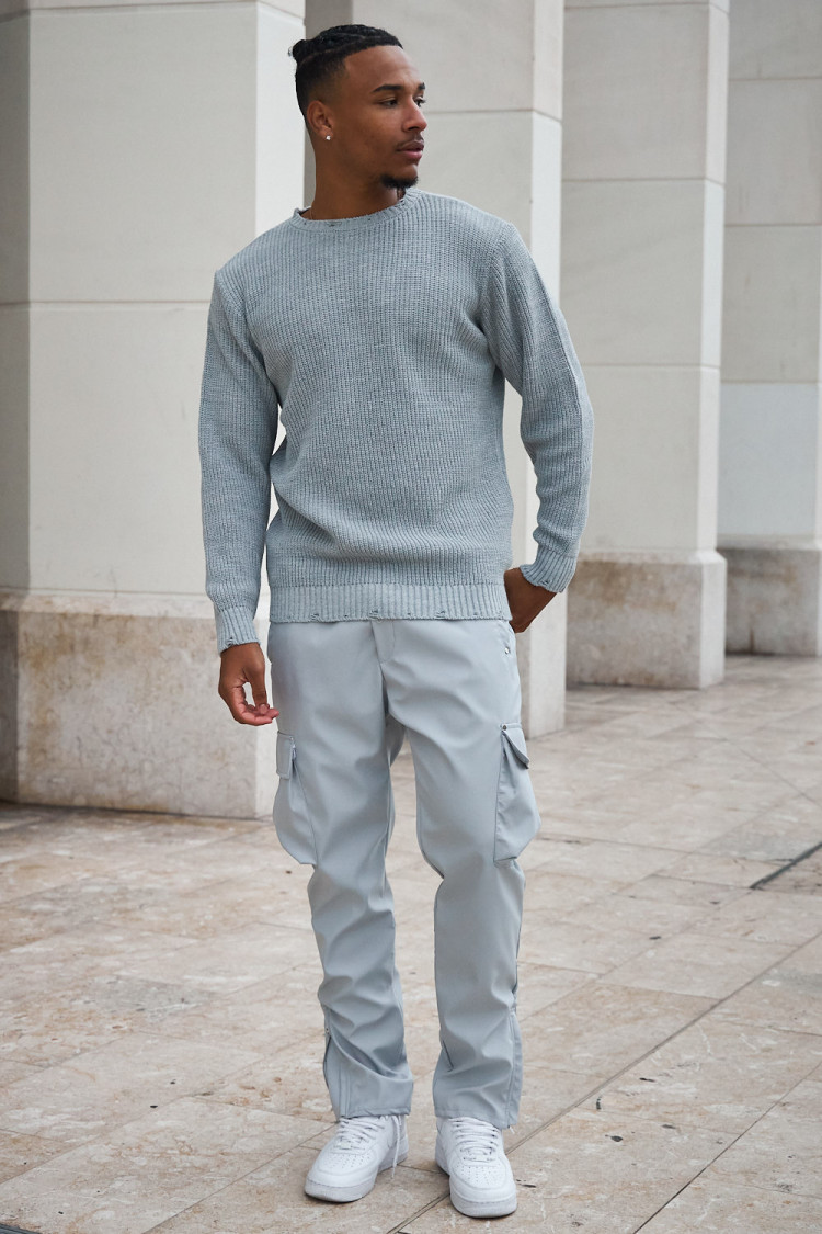 Pull en maille gris