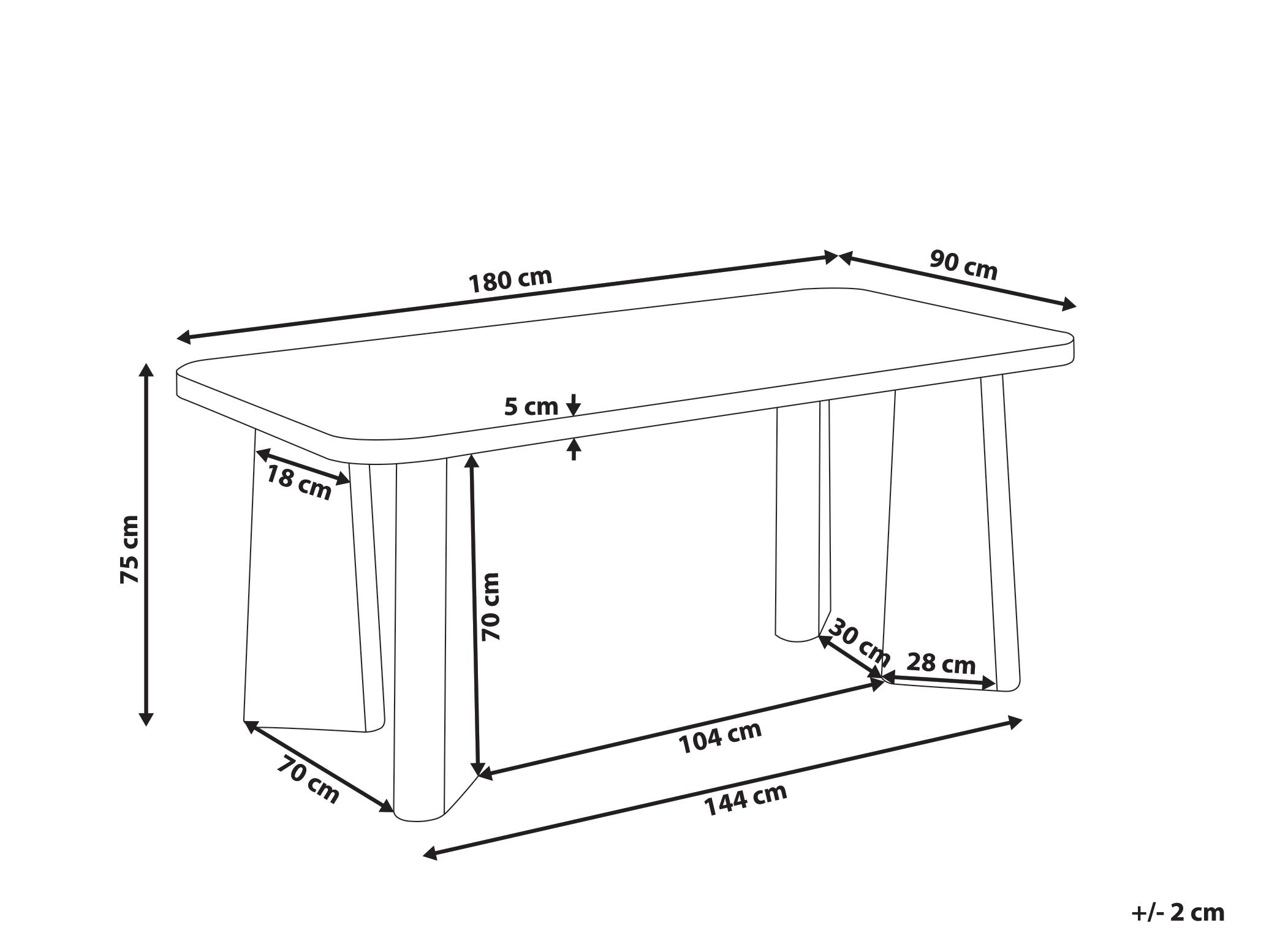 Eettafel ATLIN Zwart 90 cm 180 cm