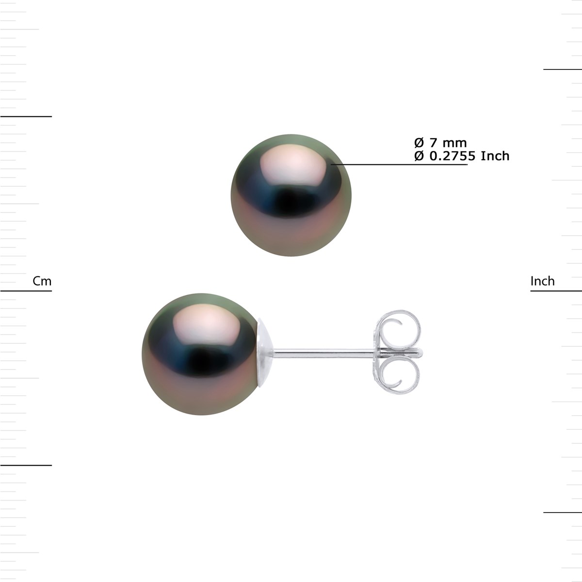 STELLA - Boucles d'Oreilles Perles de Tahiti 7-8 mm Or Blanc