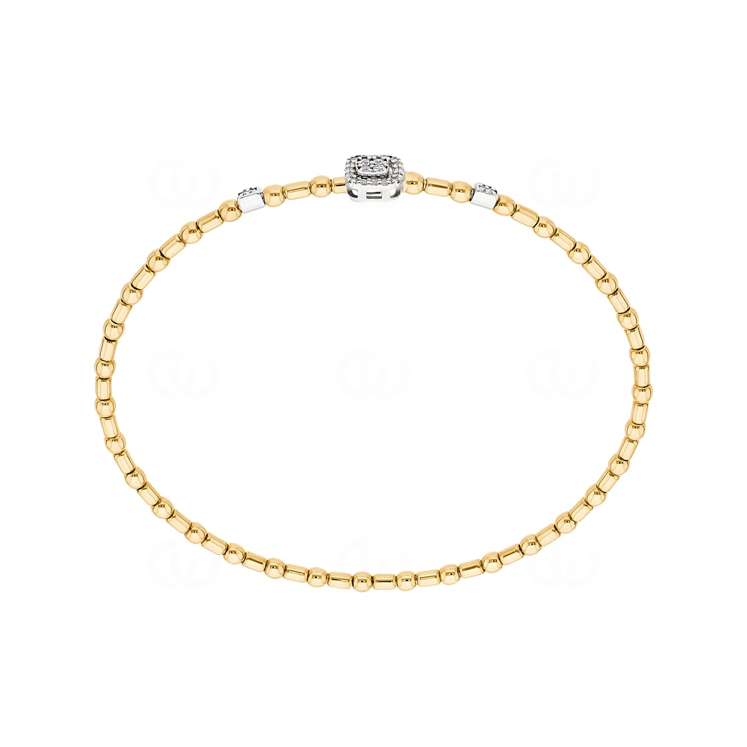 Armreif 750/18 K Gelb-/ Weissgold mit Diamanten 0.12 ct H/si