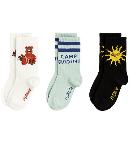 Mini Rodini Socken - 3er-Pack - Camp Rodini - Multi