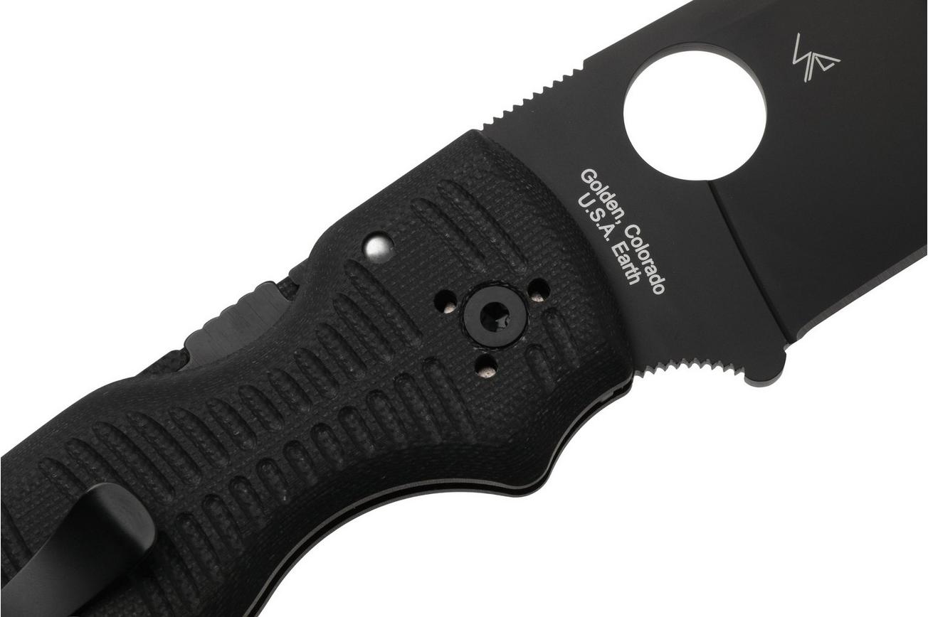 Spyderco Shaman Salt Black DLC CPM MagnaCut C229GMCBKP Black G10 zakmes, Sal Glesser design