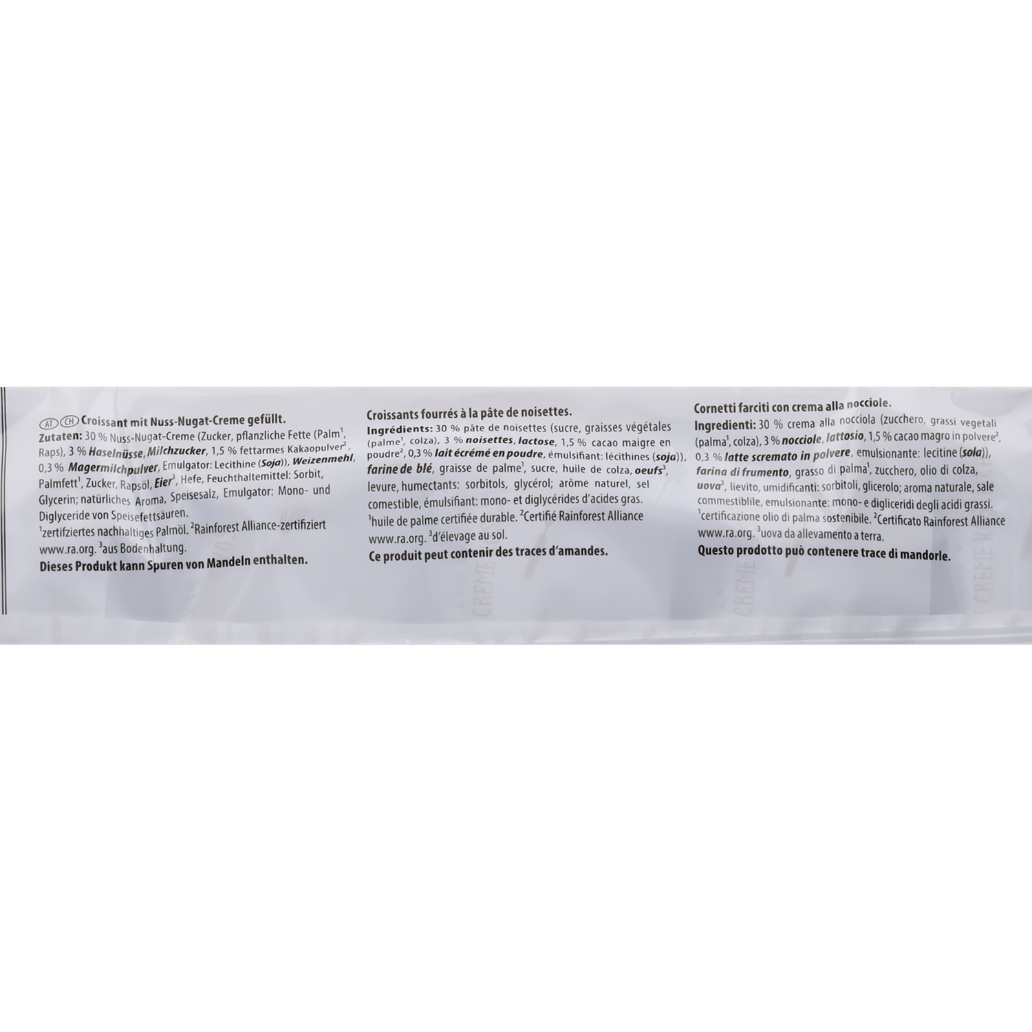 FINEST BAKERY Croissants gefüllt, Nuss Nougat 240g