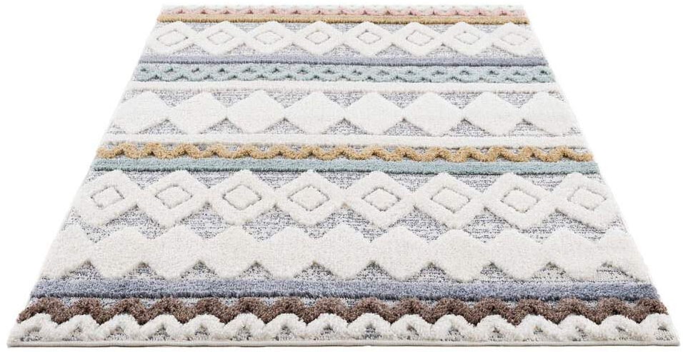 Carpet City Hochflor-Teppich »Focus 3013« rechteckig 20 mm Höhe Läufer, Boho, Hochtief-Muster/ 3D-Effekt, für Wohnzimmer, Schlafzimmer