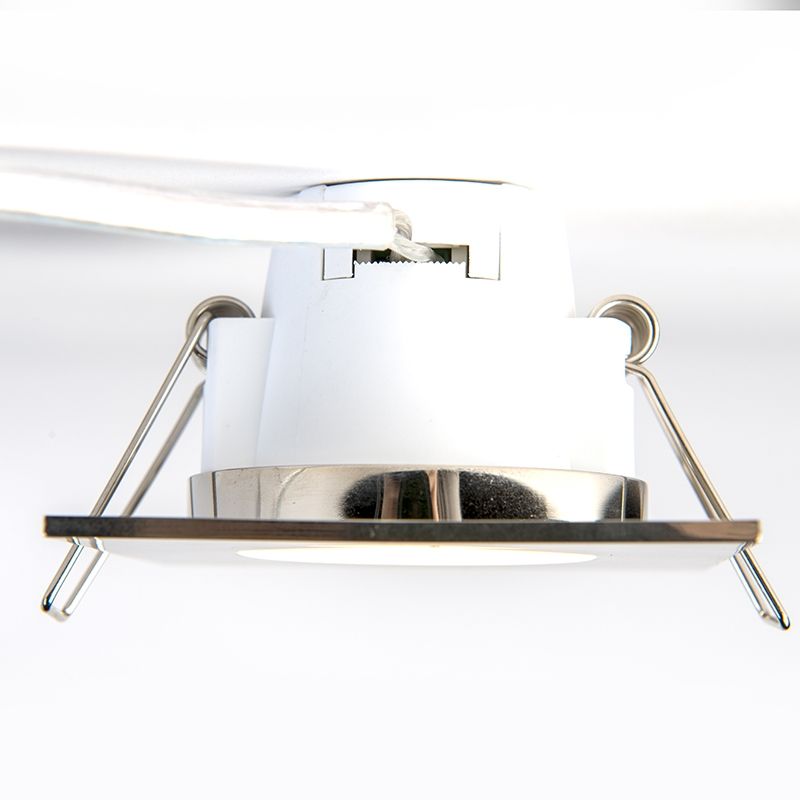 Set van 3 inbouwspots vierkant staal incl. LED IP65 - Simply