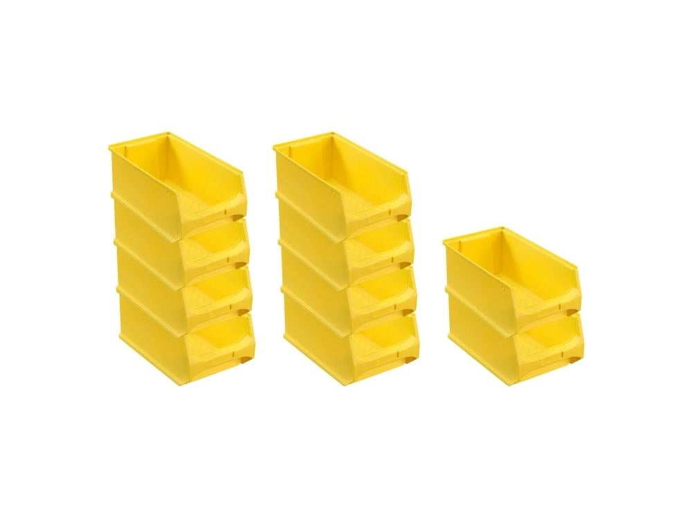 PROREGAL Value Pack 10x Gele Opbergdoos 4,0 HxBxD 15 x 20 x 35 cm 7,2 Liter Opbergcontainer