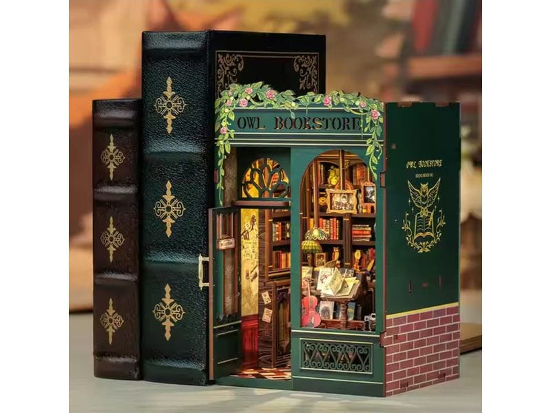 Spielmanufaktur Bausatz Die Buchhandlung 3D-Modell aus lasergeschnittenen Holzteilen