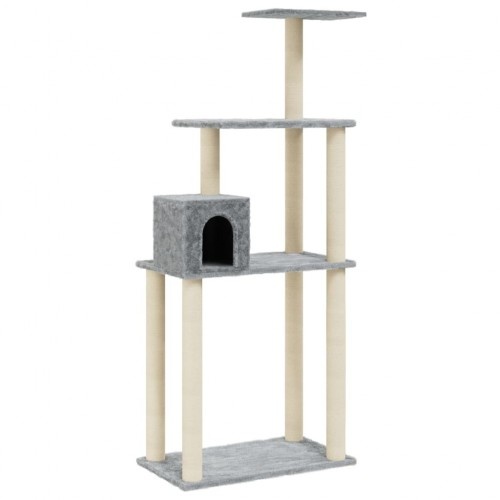arranhador elevado Vidaxl cinza claro para gatos