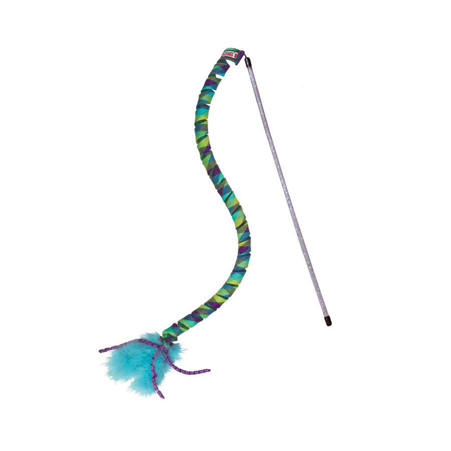 Varinha de penas Kong Teaser Curlz para gatos