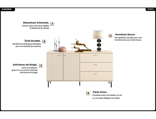 OTITEC - Commode - h.85 x l.160 x p.40 cm - kashmir