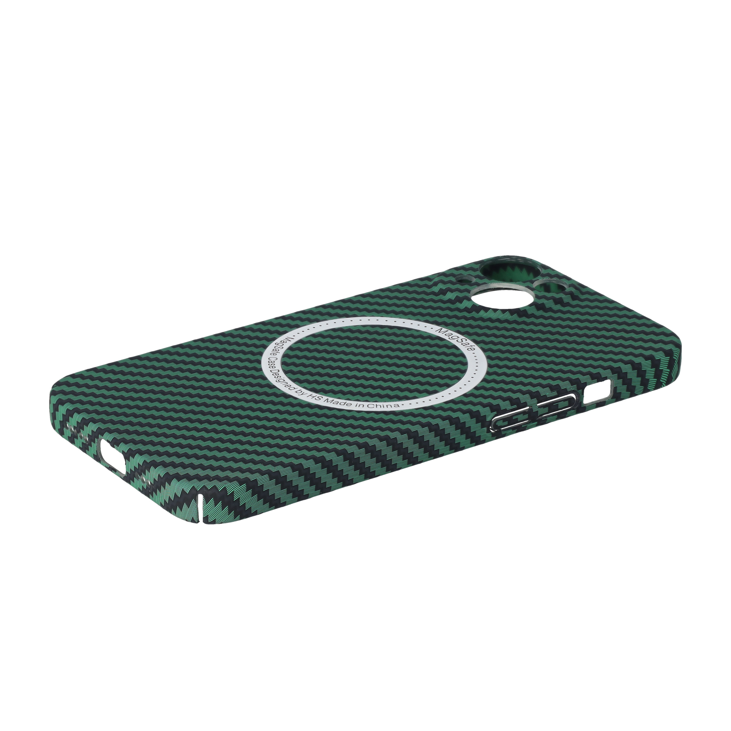 iPhone 13 MagSafe Hardcase Hülle im Carbon Look - Grün