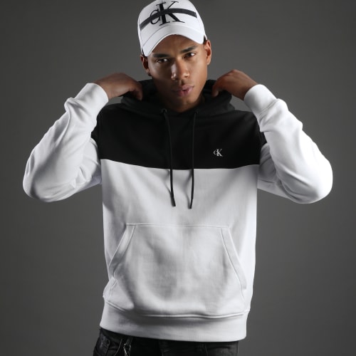 Sweat Capuche Colorblock Shadow 9364 Blanc Noir