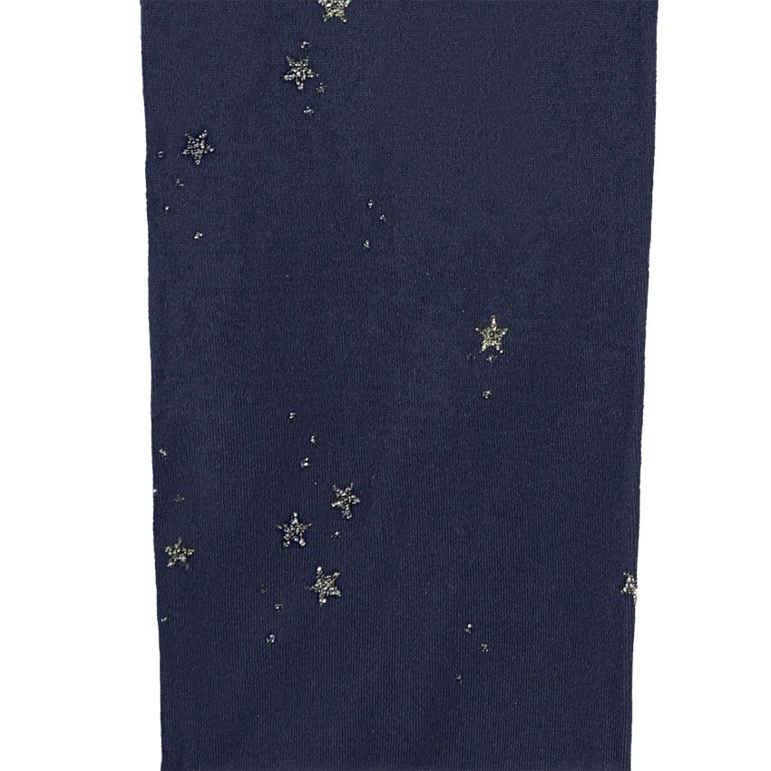 Collant fin imprimé étoiles pour fille - Bleu marine