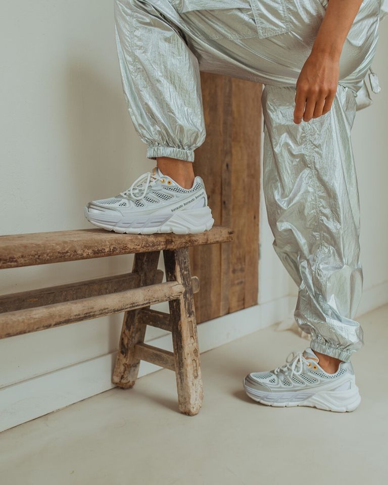 Barracuda Round-One Wit/Zilver Damessneakers