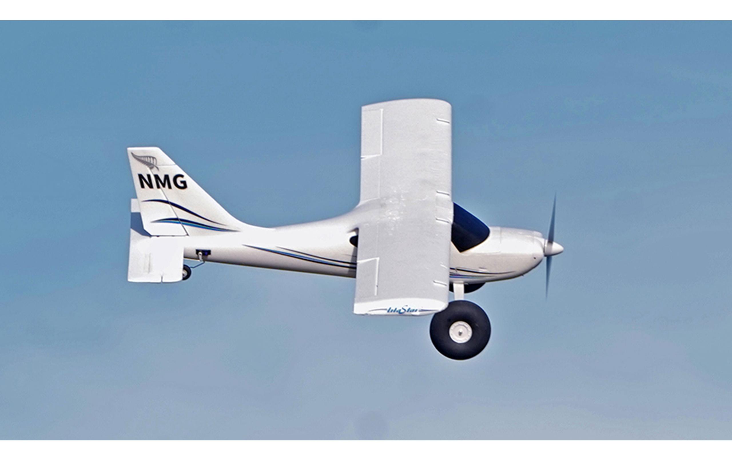 Motorflugzeug GlaStar 1233 mm STOL Trainer PNP<br>AMXPlanes GlaStar Trainer Modell mit Buschräder