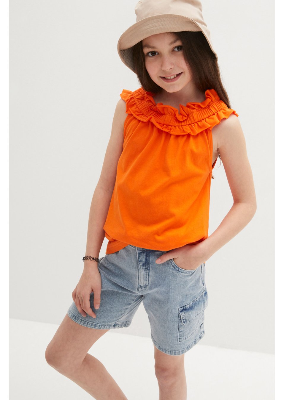 Top estival fille avec ruchés