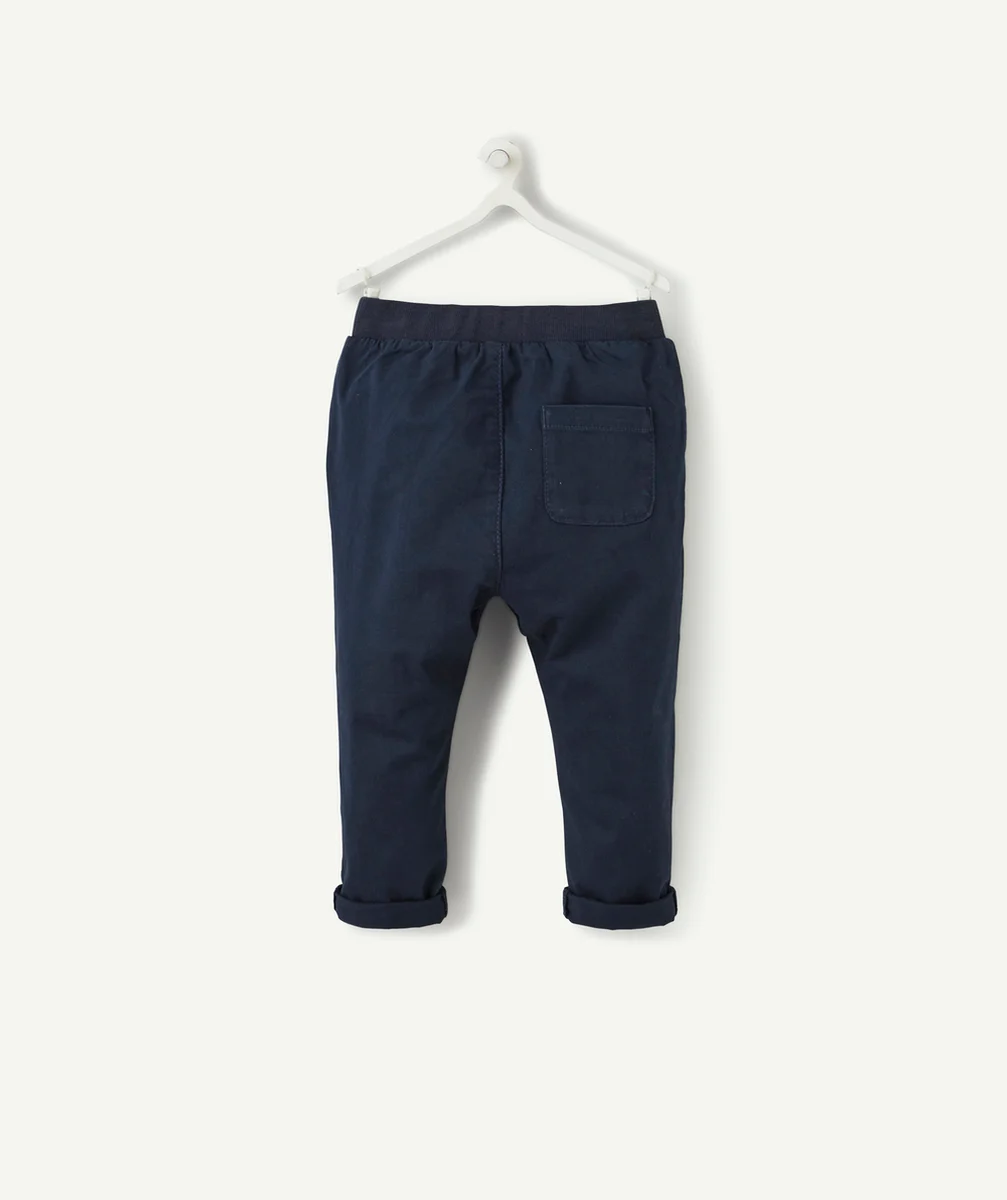 LE PANTALON SAROUEL BLEU MARINE AVEC CORDON DE SERRAGE