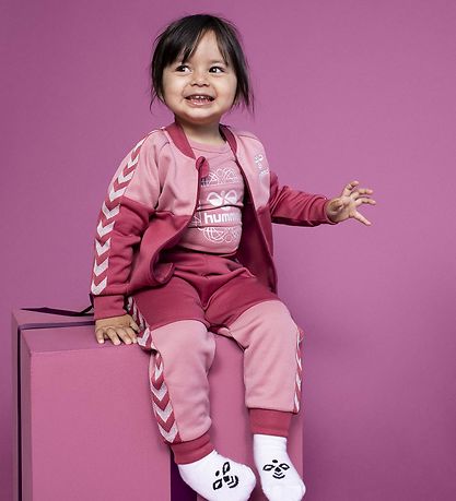 Hummel Hosen - hmlOlek - Erdrot/Pink m. Silber