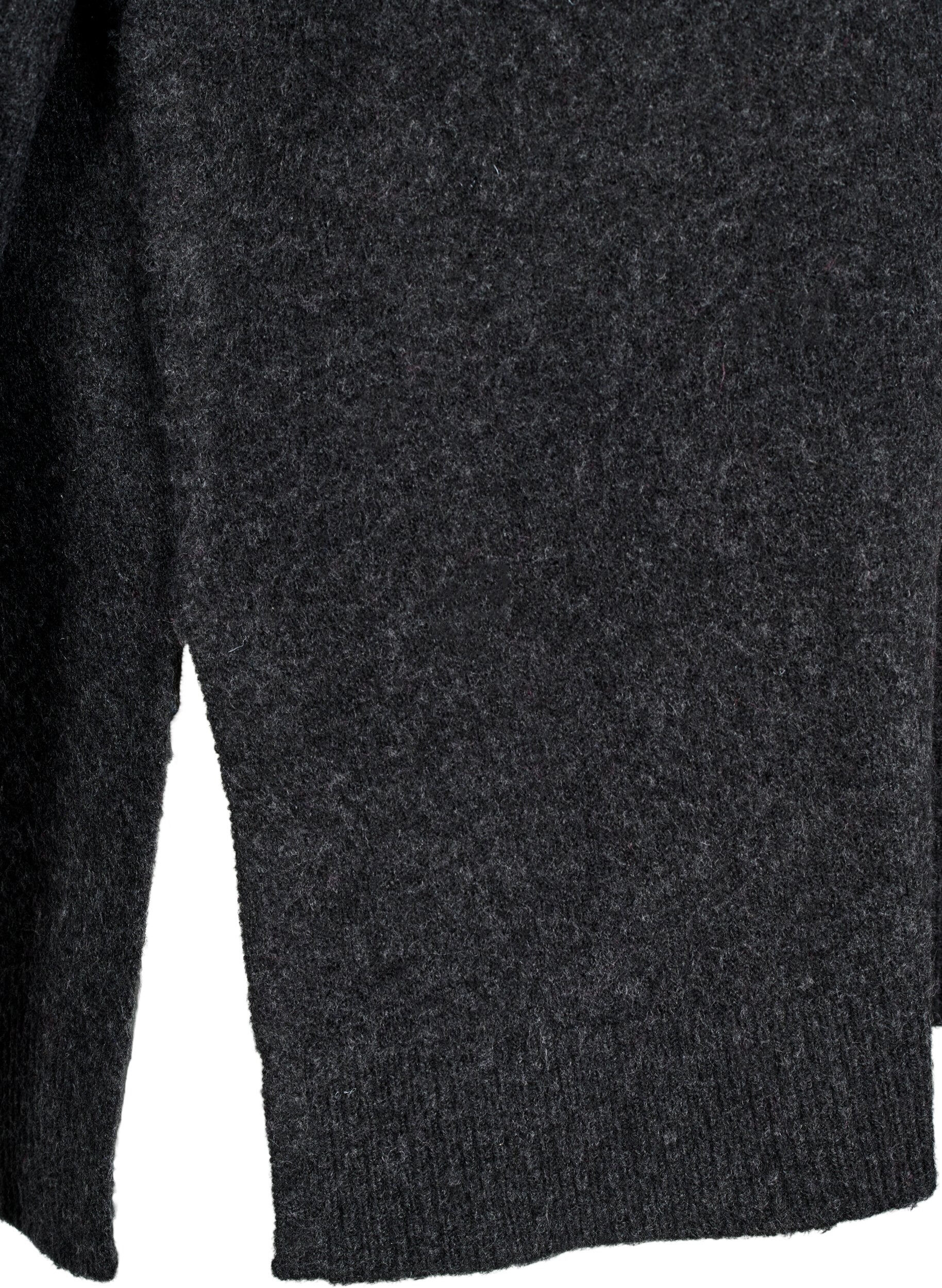 Strikbluse med uld og slidser