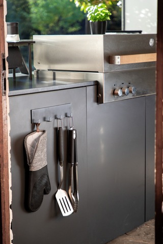 WENKO Hakenleiste »Modell Ima« magnetisch, mit 4 Haken für Spültücher und Grillzubehör, ohne Bohren