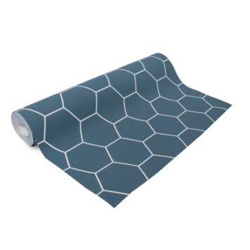 Vliesbehang honingraat blauw (dessin 101671)