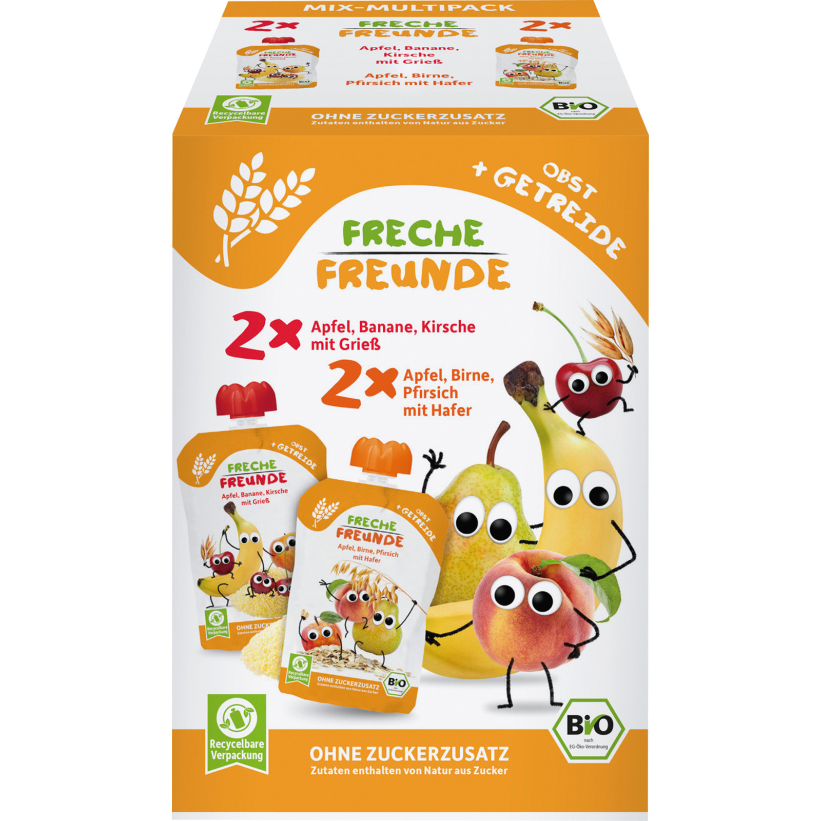 Freche Freunde Obst und Getreide-Mix BIO 4 x 100 g