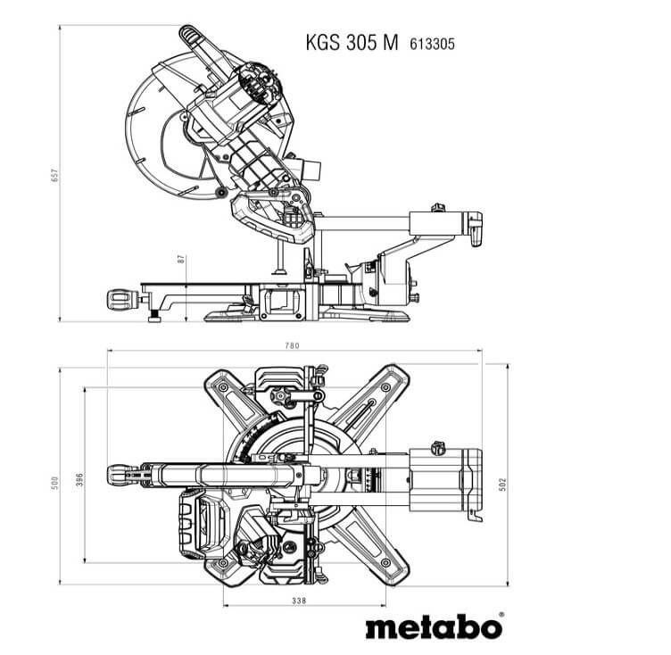 Metabo KGS305M Afkort- en verstekzaag 305mm - 613305000 - Nieuw model
