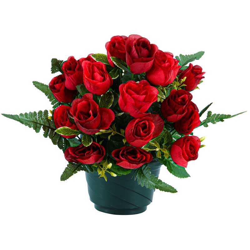 Coupe ronde roses et fougères