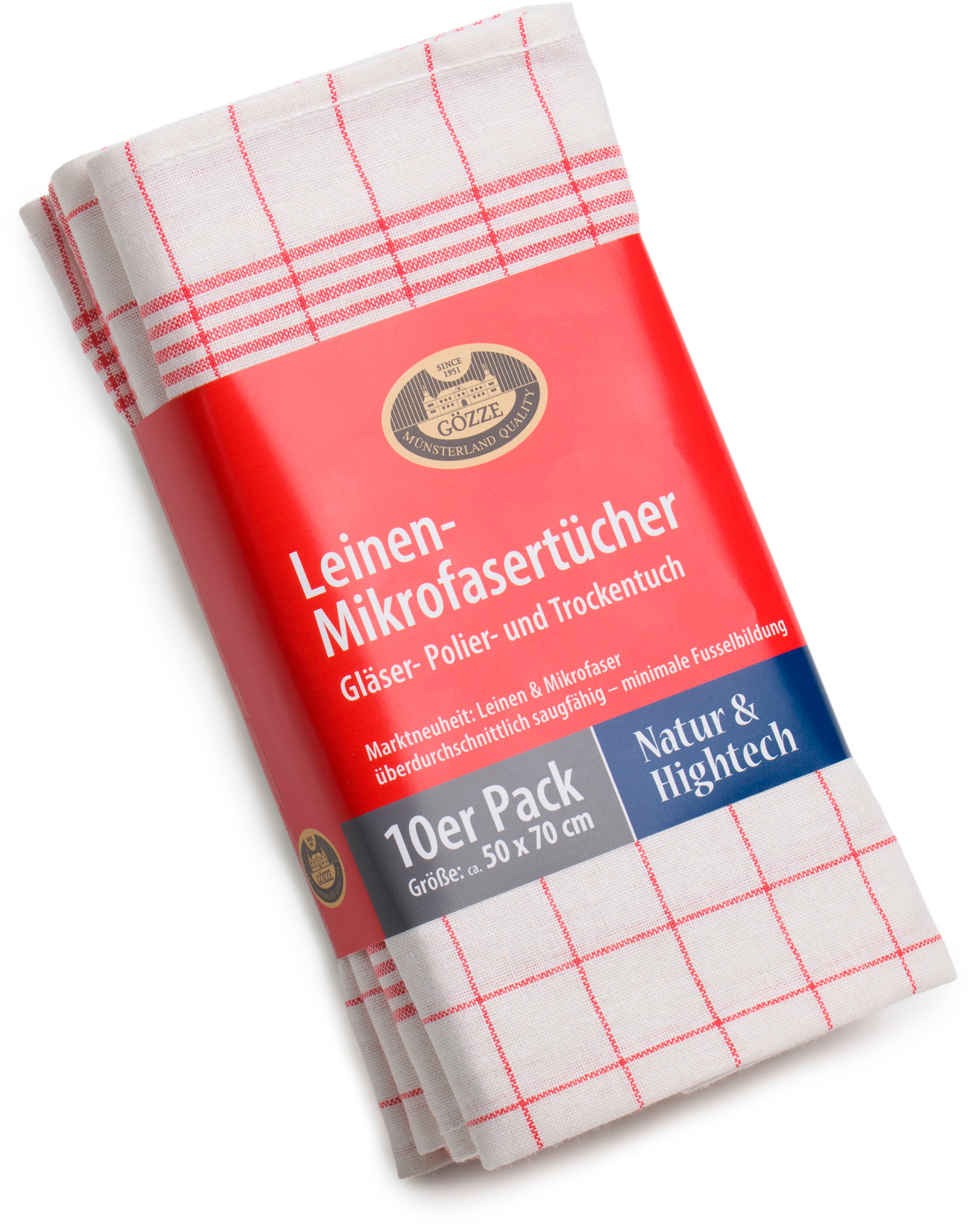Gözze Geschirrtuch »Gläser und Poliertuch, Des. 60053, 50x70 cm« Mikrofaser